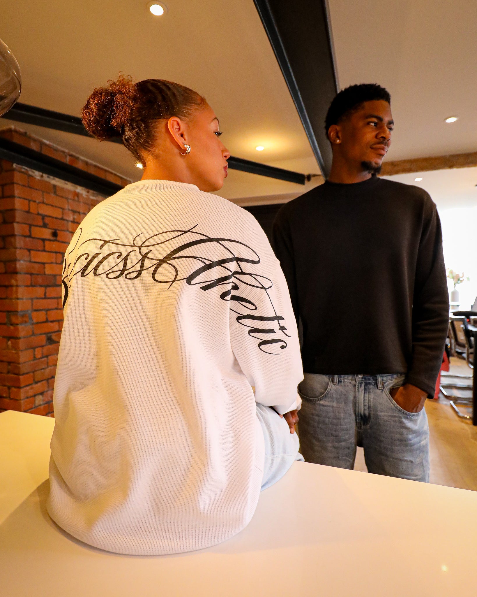 BLACK WAFFLE LONGSLEEVE