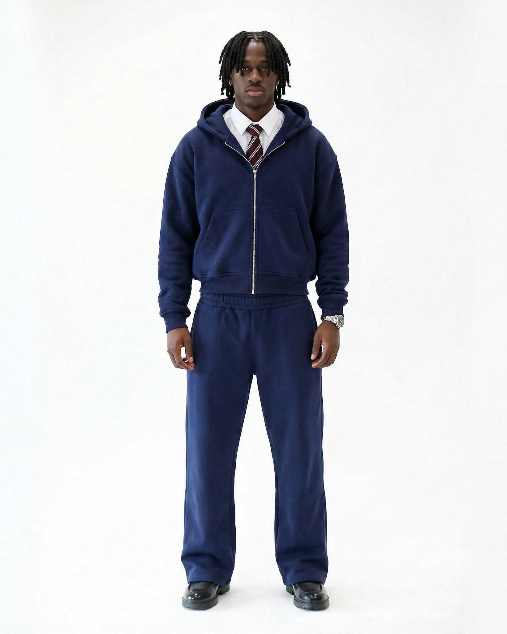 NAVY CLOUD ZIP-UP