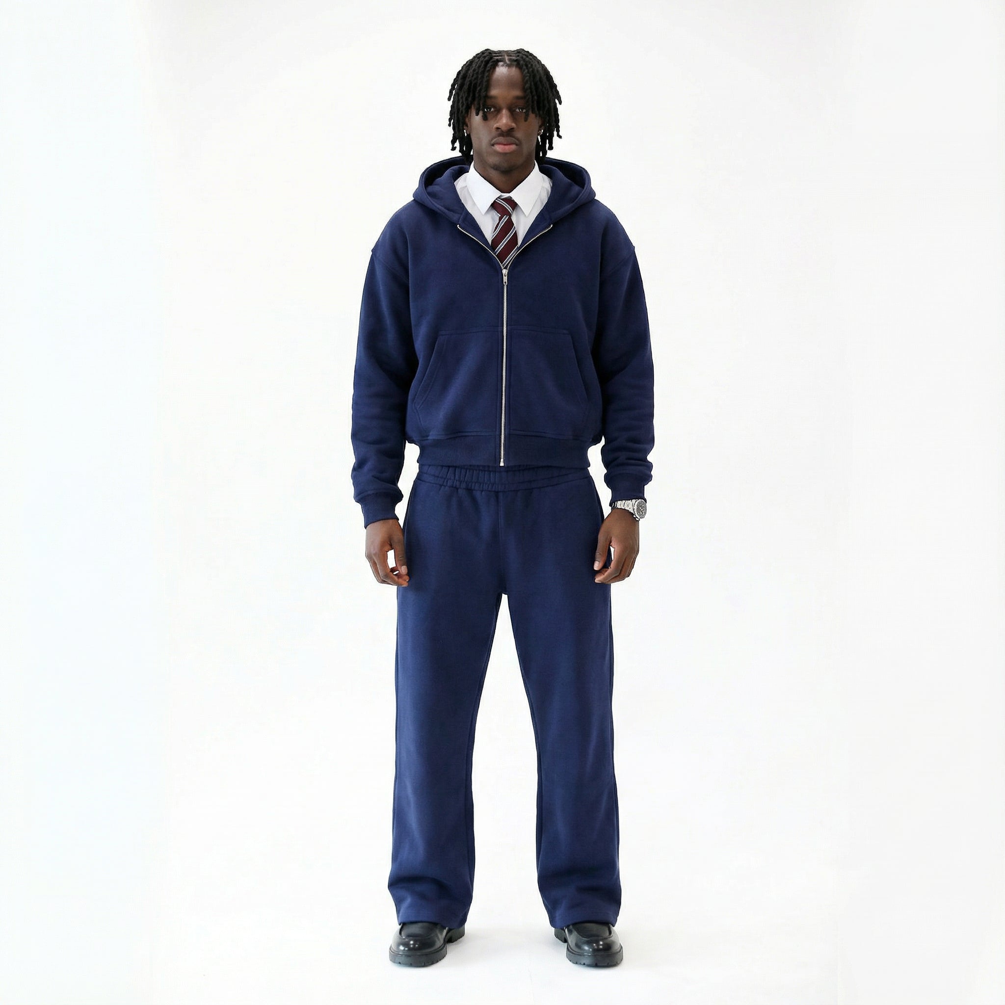 NAVY CLOUD ZIP-UP