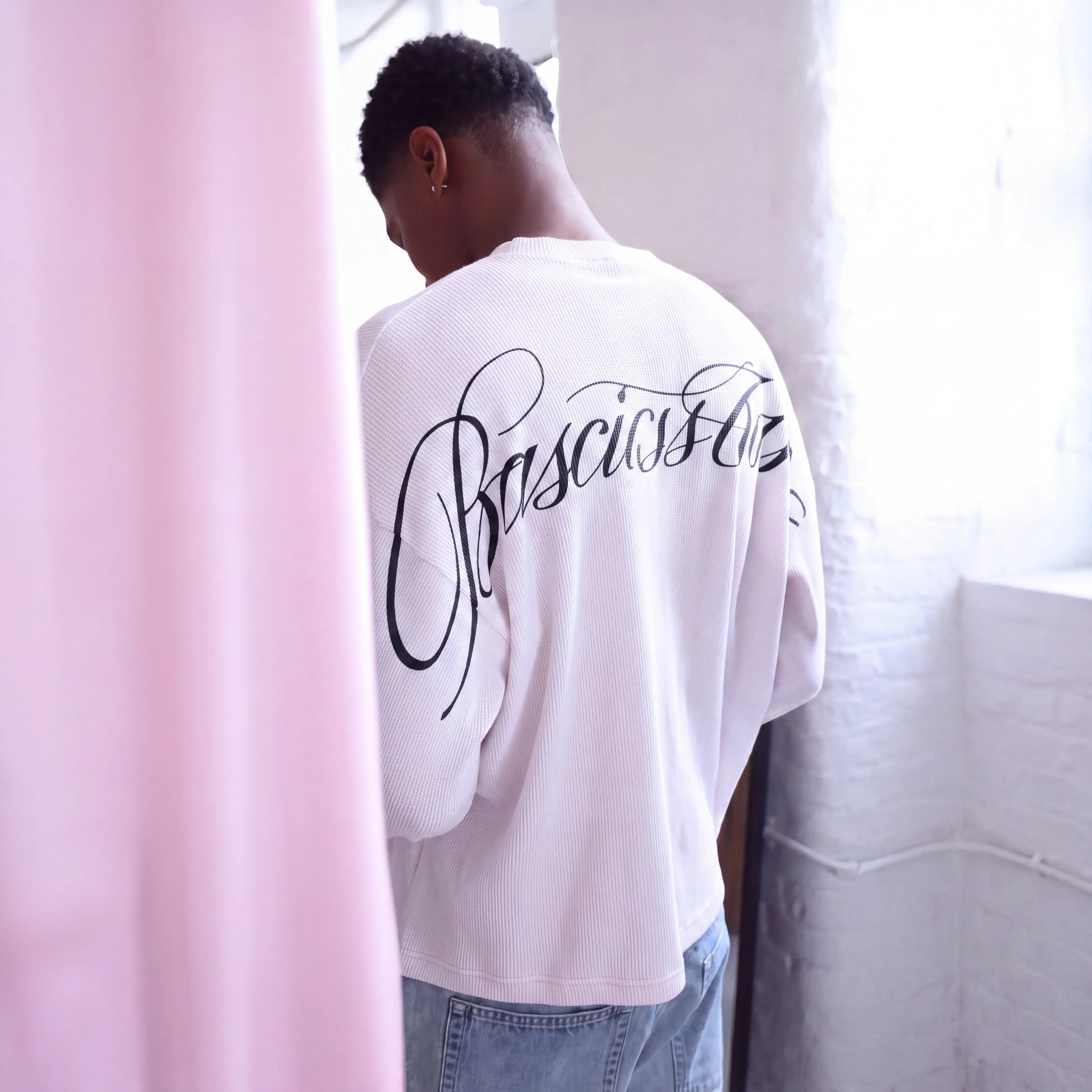 WHITE WAFFLE LONGSLEEVE
