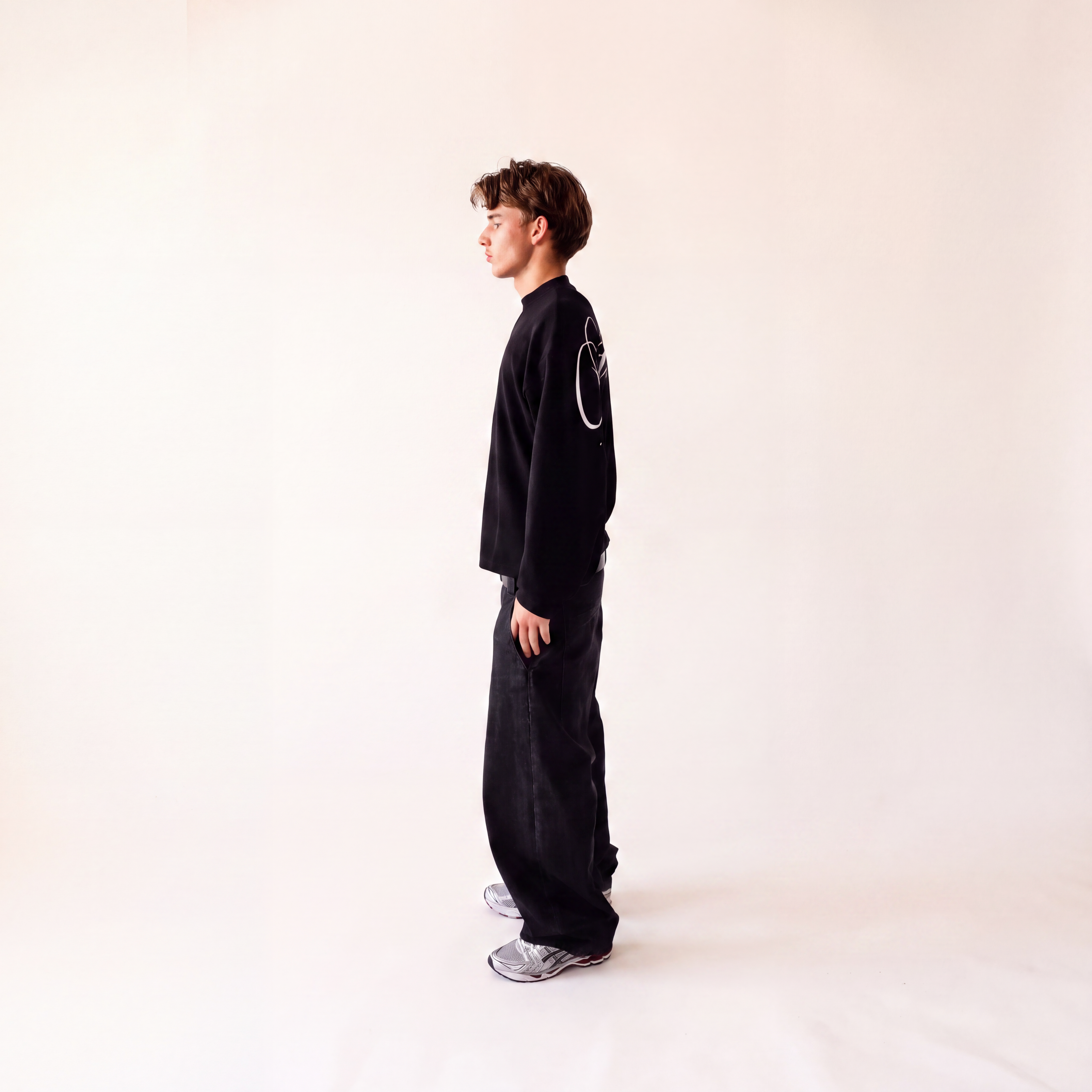 BLACK WAFFLE LONGSLEEVE