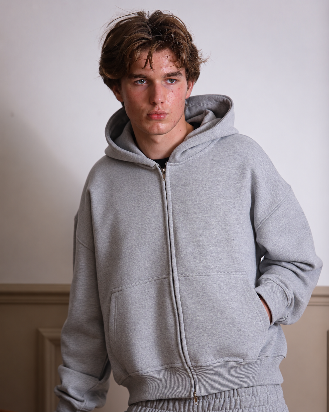 GREY CLOUD ZIP-UP