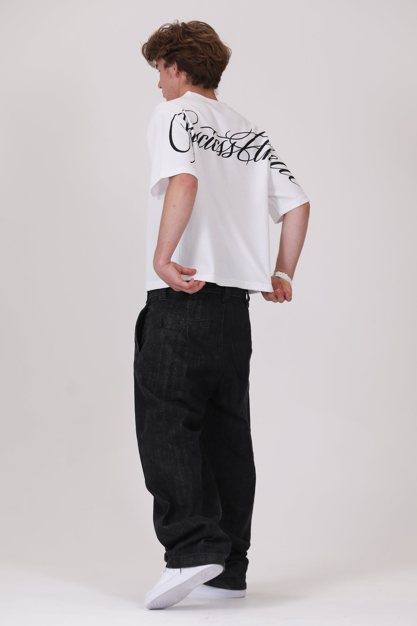 SCRIPT WAFFLE T-SHIRT WHITE
