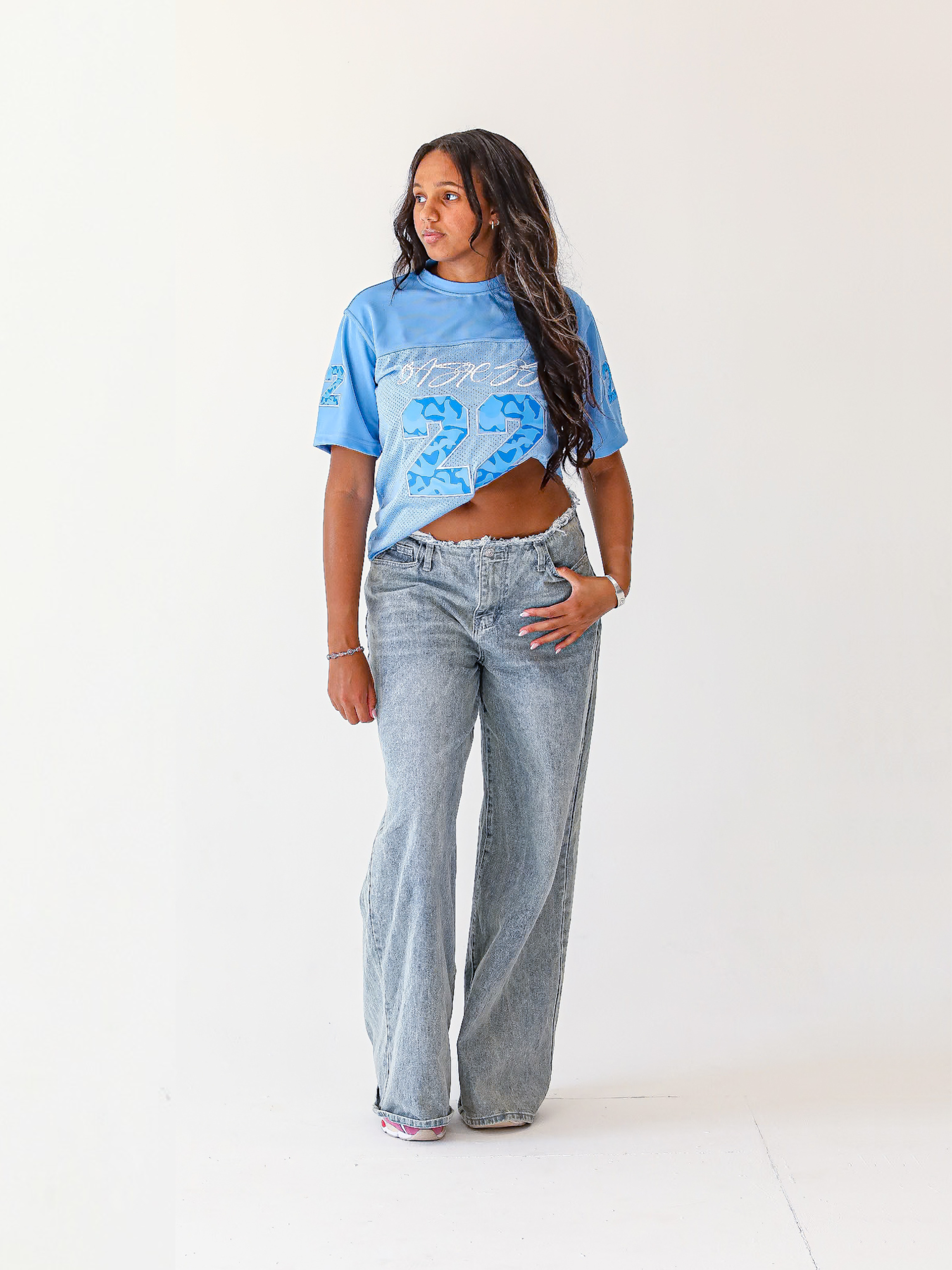 WMNS LIGHT BLUE 22 CAMO JERSEY