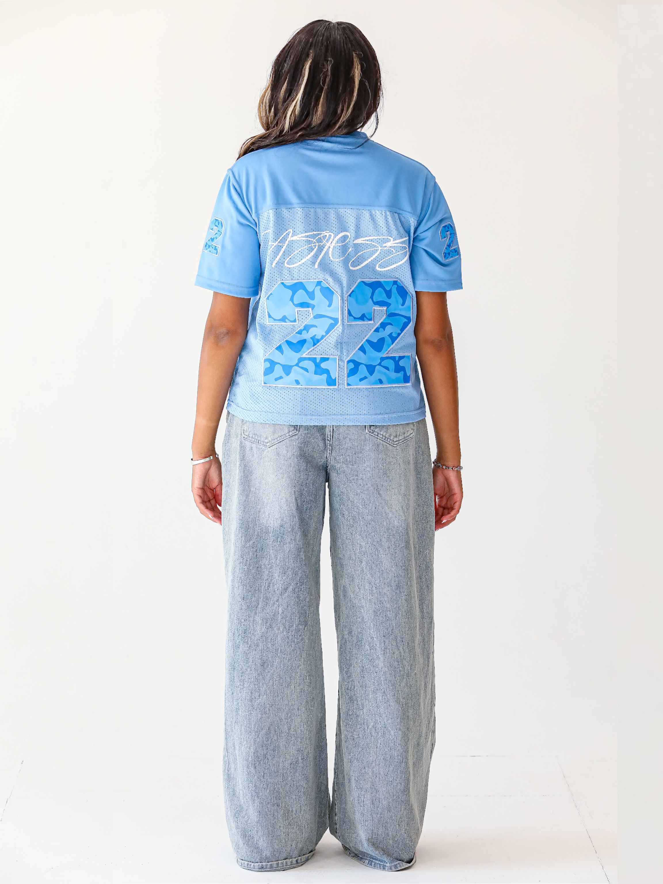 WMNS LIGHT BLUE 22 CAMO JERSEY