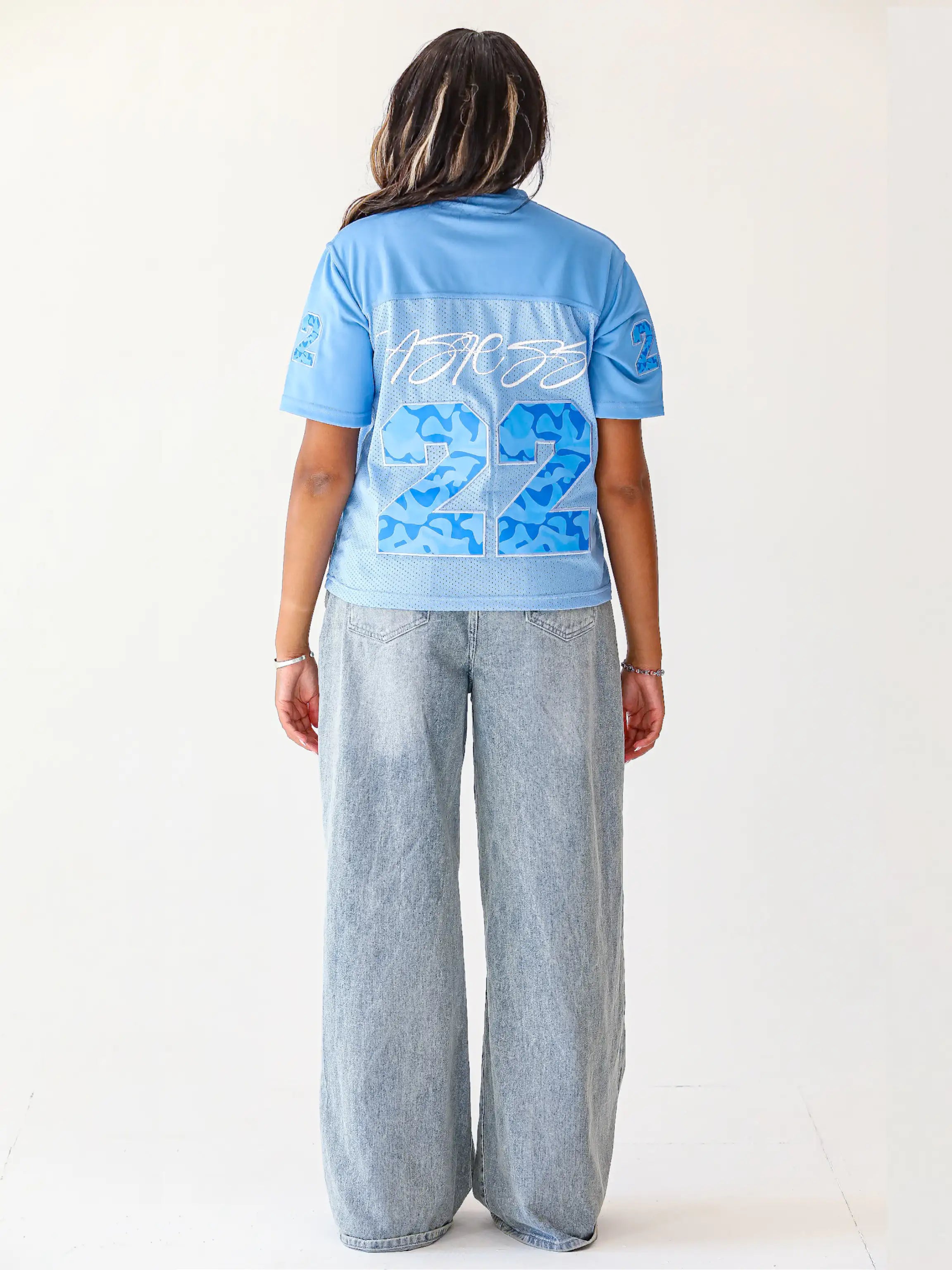 WMNS LIGHT BLUE 22 CAMO JERSEY
