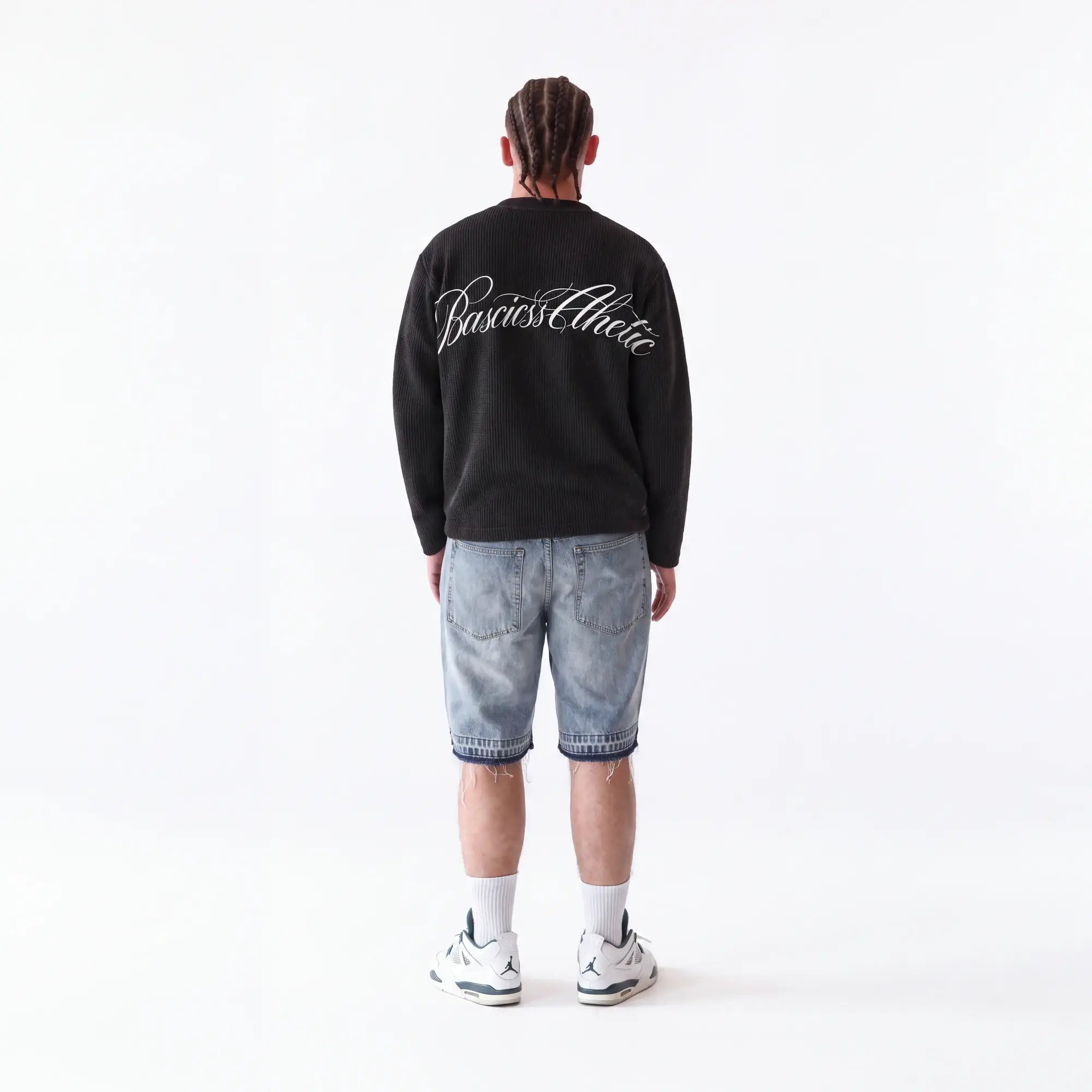 SCRIPT WAFFLE LONGSLEEVE BLACK