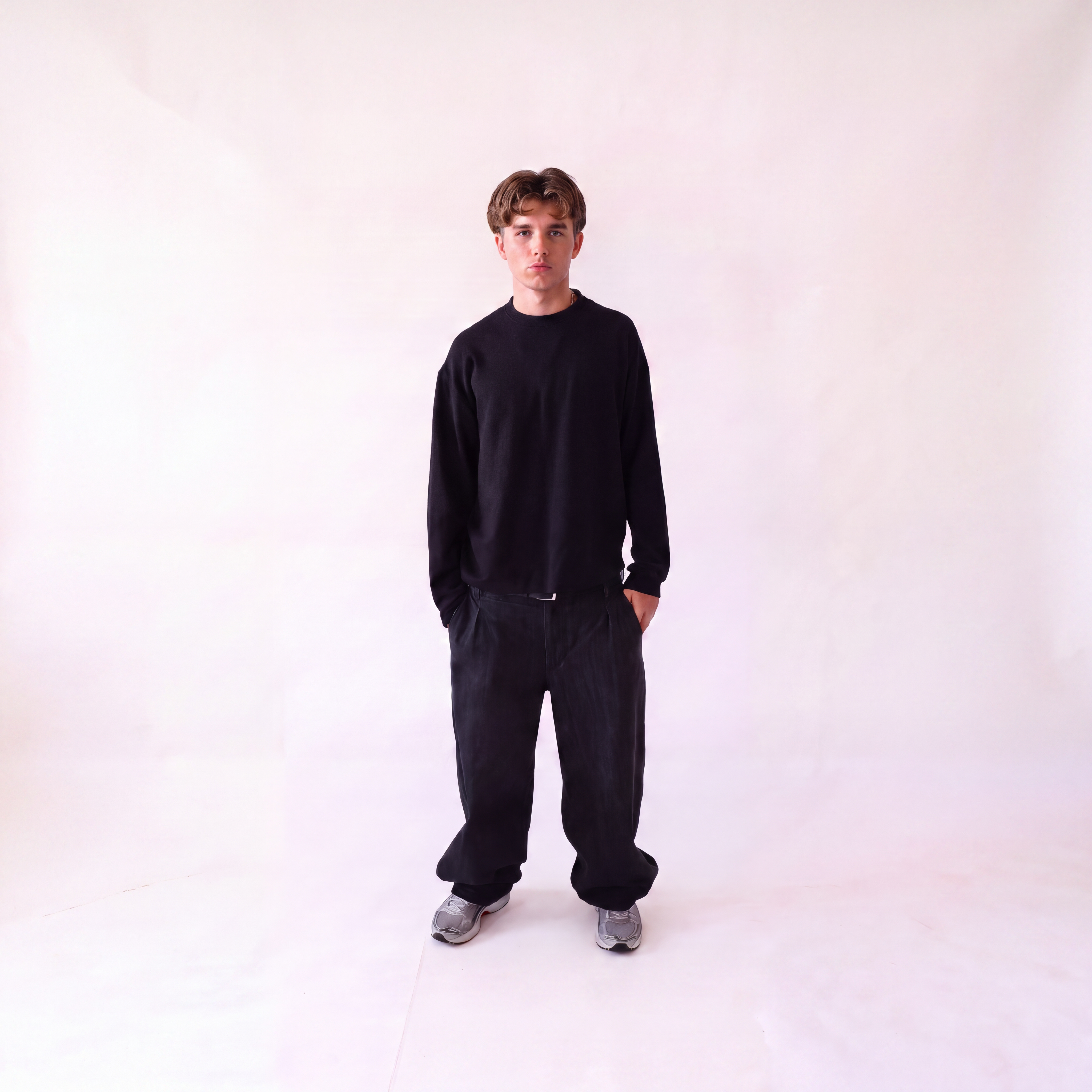 BLACK WAFFLE LONGSLEEVE