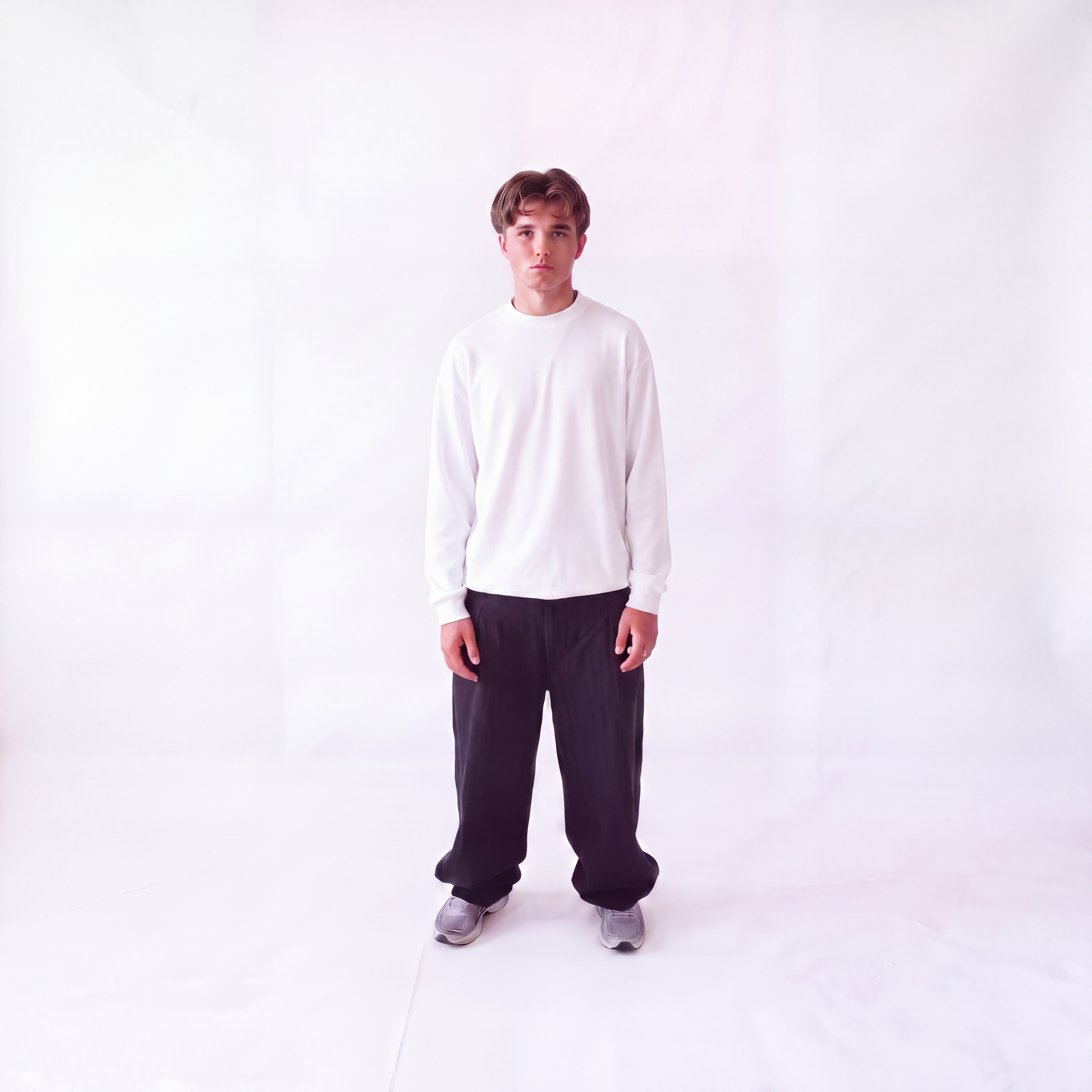 WHITE WAFFLE LONGSLEEVE