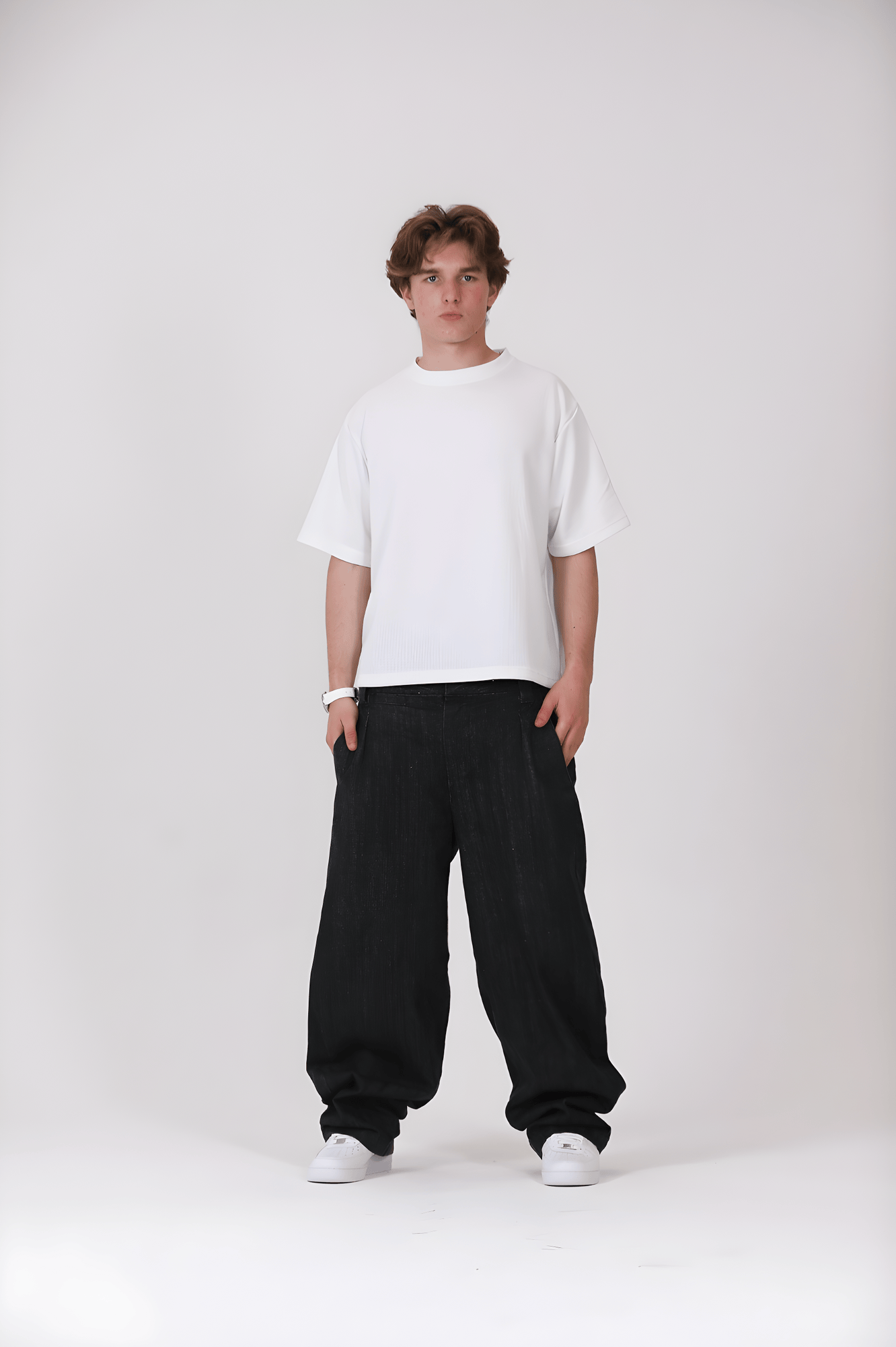 SCRIPT WAFFLE T-SHIRT WHITE