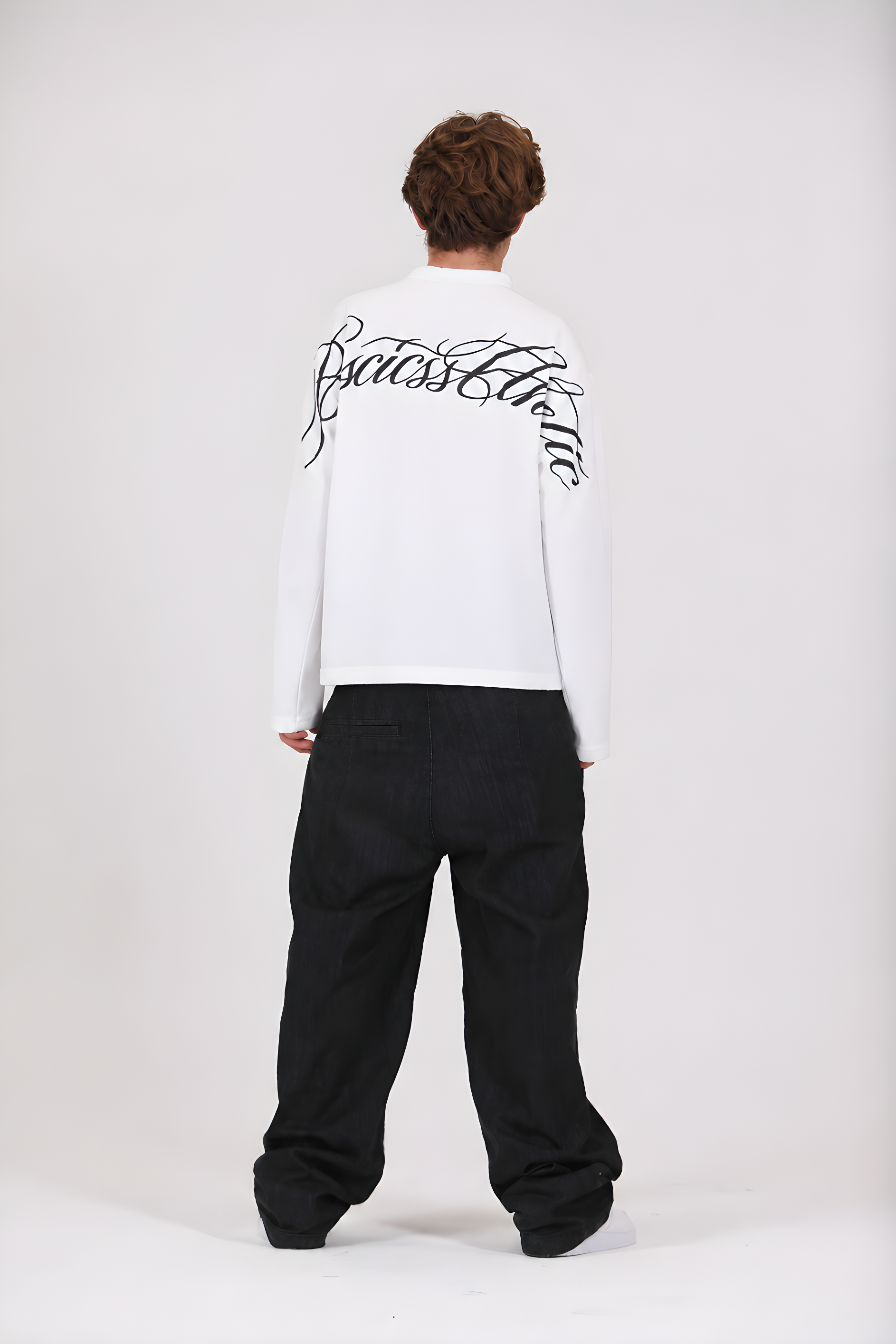 SCRIPT WAFFLE LONSLEEVE WHITE